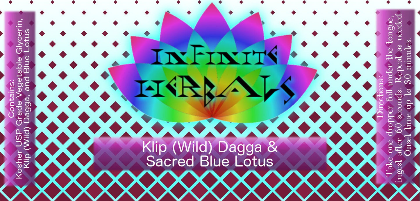 Wild Klip Dagga and Egyptian Blue Lotus 1:1 Tincture Vegetable Glycerin Based Vegan Alcohol Free
